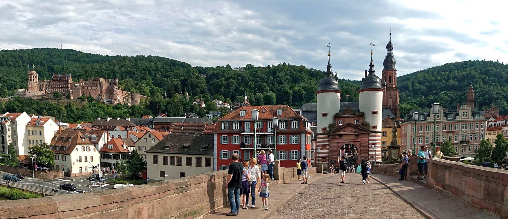Panorama von Heidelberg mit Schloss, Altstadt und Neckar